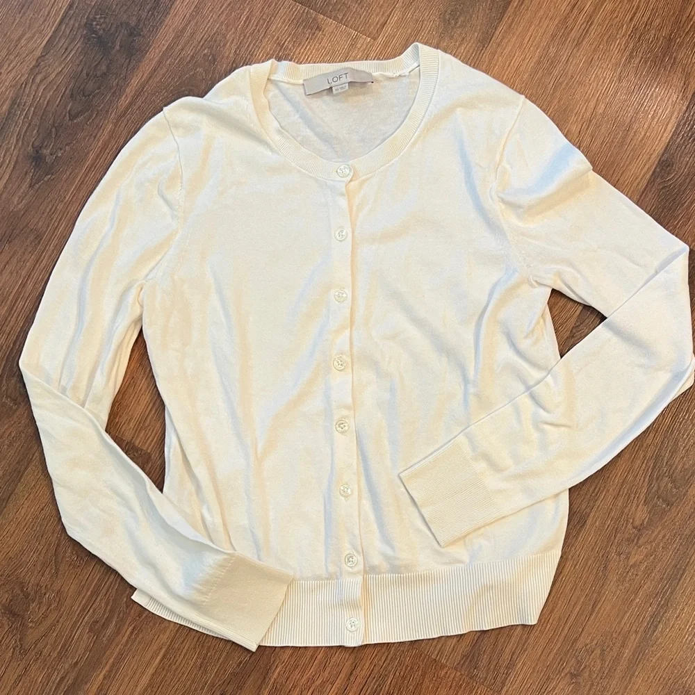 XS LOFT Sweater Bundle - Soft Knit Stripe & Cream Sweaters - Picture 3 of 10